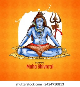 Beautiful Happy Maha Shivratri Indian hindu festival celebration greeting background vector