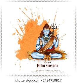 Beautiful Happy Maha Shivratri Indian hindu festival celebration greeting background vector