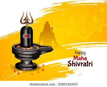 Beautiful Happy Maha Shivratri Indian religious festival card vector