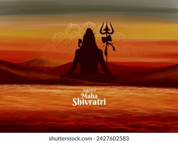 Beautiful Happy Maha Shivratri lord shiva hindu festival background vector