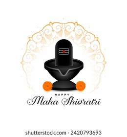 beautiful happy maha shivratri religious background design vector