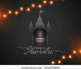 beautiful happy maha shivratri wishes background design vector (Translation of Maha Shivratri is The Great Night of Lord Shiva)