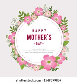 Beautiful Happy mother's day design with flowers and Florals background