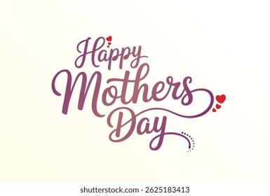beautiful happy mother's day typography with decorative flowers and hearts. versatile design for creating cards, posters, and heartfelt digital messages.