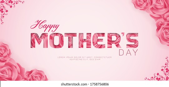 Beautiful Happy Mothers Day Vector Banner ad design Template