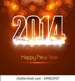 Beautiful Happy new year 2014 bright colorful celebration background vector