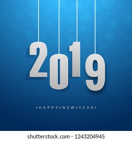 Beautiful Happy New Year 2019 text festival background