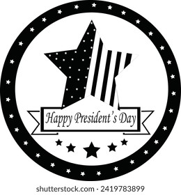 Beautiful happy presidents day silhouette design on a white background
