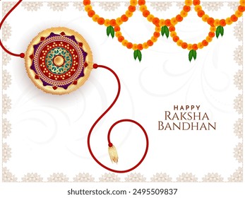 Beautiful Happy Raksha Bandhan cultural festival celebratiion greeting card vector