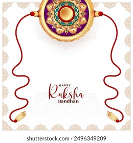 Beautiful Happy Raksha Bandhan cultural festival celebratiion greeting card vector