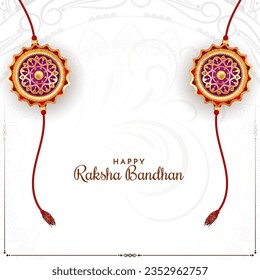 Beautiful Happy Raksha Bandhan Hindu festival card design vector