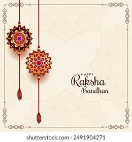 Beautiful Happy Raksha bandhan Indian festival background vector