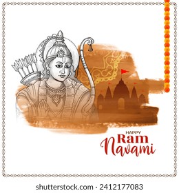 Beautiful Happy Ram navami traditional Hindu festival background design vector