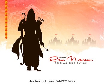Beautiful Happy Shree Ram Navami festival celebration card design vector