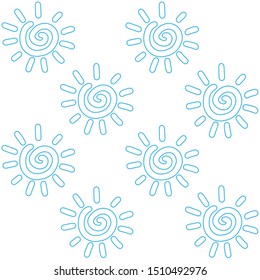 Beautiful, happy, sun, vector illustration