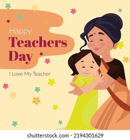 Beautiful happy teacher's day banner design template.