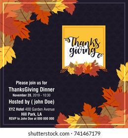 Beautiful Happy Thanksgiving Day Invitation