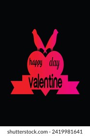 Beautiful happy valentine day vector graphic element