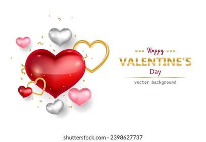 Beautiful Happy Valentine's Day background. vector illustration