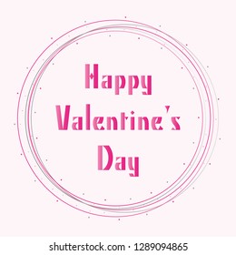 Beautiful Happy Valentine's Day card with circle frame - Vector Illustration