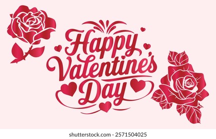 Beautiful happy valentines day greeting card with bokeh light effect
