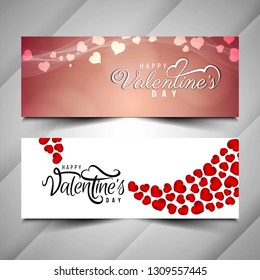 Beautiful Happy Valentine's day love banner set