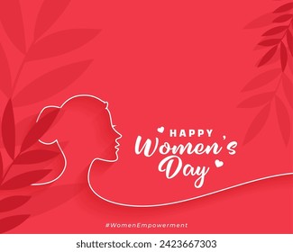 beautiful happy womens day greeting card in line art vector