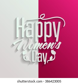 beautiful happy Women's Day text on a light pink and gradient