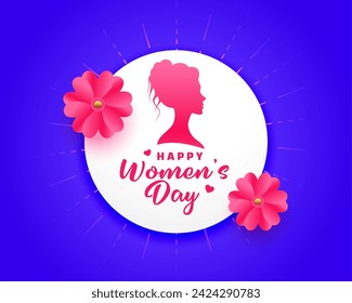 beautiful happy women's day wishes card design vector