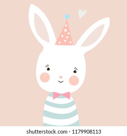 beautiful hare. children's illustration