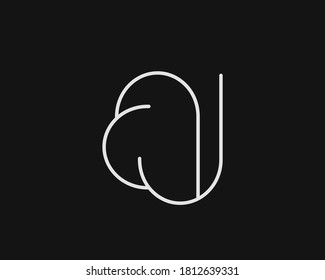 Hermosa y armoniosa combinación de letras minúsculas a y j para usar como aj monograma. adecuado para muchos negocios como las artes, la moda, la arquitectura, etc  