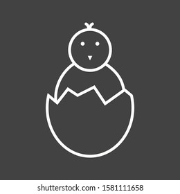 Beautiful Hatched Egg Line Vector Icon
