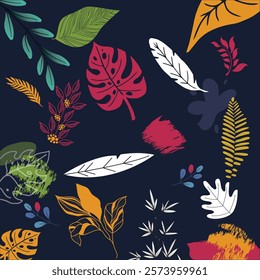 Beautiful Hawaiian fabric patterns In vector format