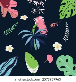 Beautiful Hawaiian fabric patterns In vector format