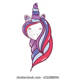 beautiful head unicorn with long mane