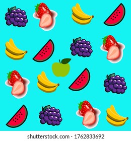 patrones de fruta hermosos y saludables