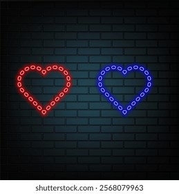 beautiful heart bright luminous blue festive neon sign for a store or card vector illustration.