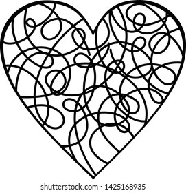 beautiful heart contour drawn by hand