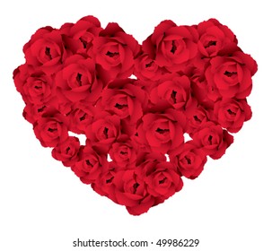 Beautiful heart was decorated red roses