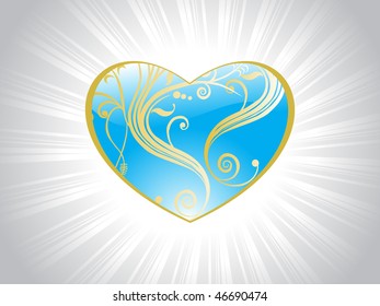 beautiful heart with beautiful design illustration