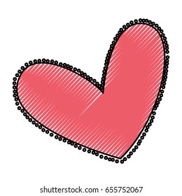 beautiful heart drawing icon