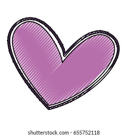 beautiful heart drawing icon