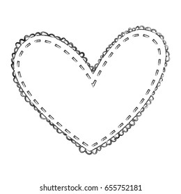 beautiful heart drawing icon