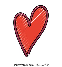 beautiful heart drawing icon