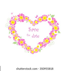 Beautiful heart floral shape