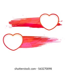 Beautiful Heart frame on grungy pinkish background for Happy Valentine's Day.