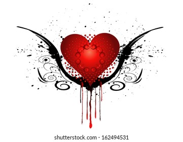 Beautiful heart with grunge