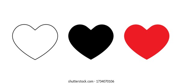 Beautiful Heart Icon Vector. Red Love Image Illustration