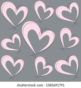 Beautiful Heart Line Art Vector Illustration