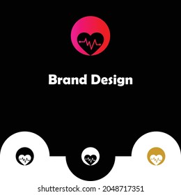 Beautiful heart logo design with awesome color